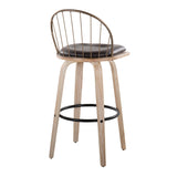 Riley - Industrial / Urban Fixed Height Barstool With Swivel With Removable Cushion (Set of 2)