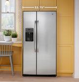 GE(R) 23.0 Cu. Ft. Side-By-Side Refrigerator - (GSS23GGPWW)