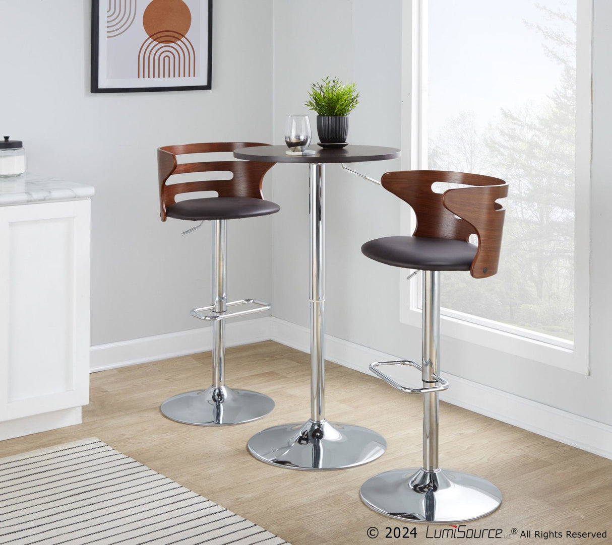 Cinch - 26" Fixed-Height Counter Stool With Swivel - Gold Metal Base (Set of 2)