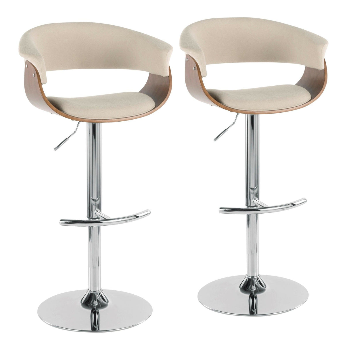 Vintage Mod - Adjustable Barstool (Set of 2) - Chrome Base