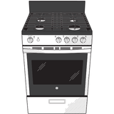 GE(R) 24" Steam Clean Free-Standing/Slide-in Gas Range - (JGAS640RMSS)