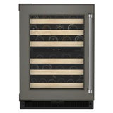 24" Panel-Ready Undercounter Wine Cellar With Wood-Front Racks - Dark Gray