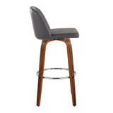 Toriano - 30" Fixed-height Barstool (Set of 2) - Dark Brown And Dark Gray