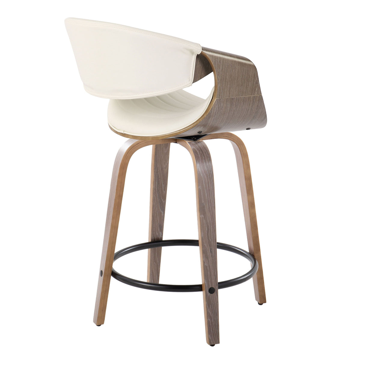 Symphony - Mid Century Modern Fixed Height Counter Stool With Swivel And Round Footrest (Set of 2)