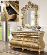 HD-8016 - 5 Piece Bedroom Set - Bright Gold