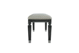 House - Beatrice Bench - Two Tone Beige Fabric, Charcoal Finish