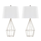 Diana - Contemporary Table Lamp (Set of 2) - Polished Nickel / Black Satin