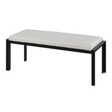 Fuji - Bench - Black Metal And White Faux Leather