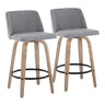 Toriano - 26" Fixed-Height Counter Stool (Set of 2) - Light Brown & Black Base