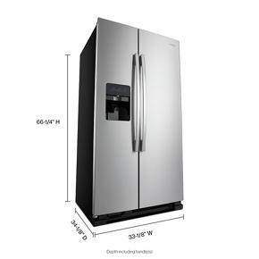 33" Side-By-Side Refrigerator With Dual Pad External Ice And Water Dispenser