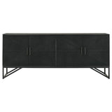 Riddell - 4 Door Wood Reeding Accent Cabinet - Matte Black