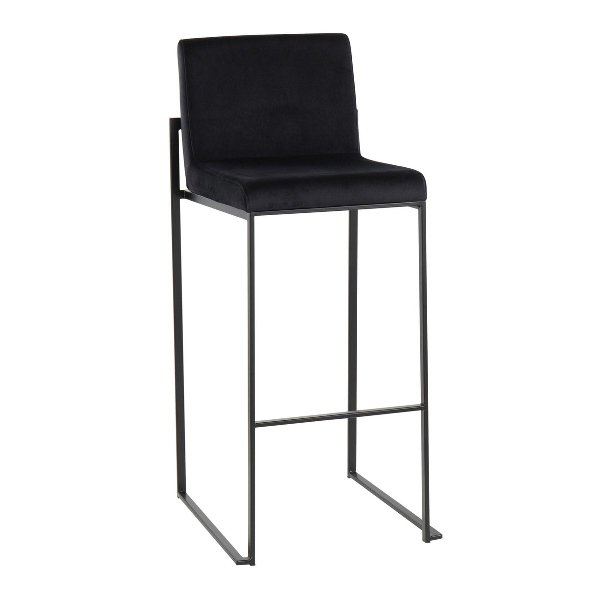 Fuji - High Back Barstool - Black Steel Legs