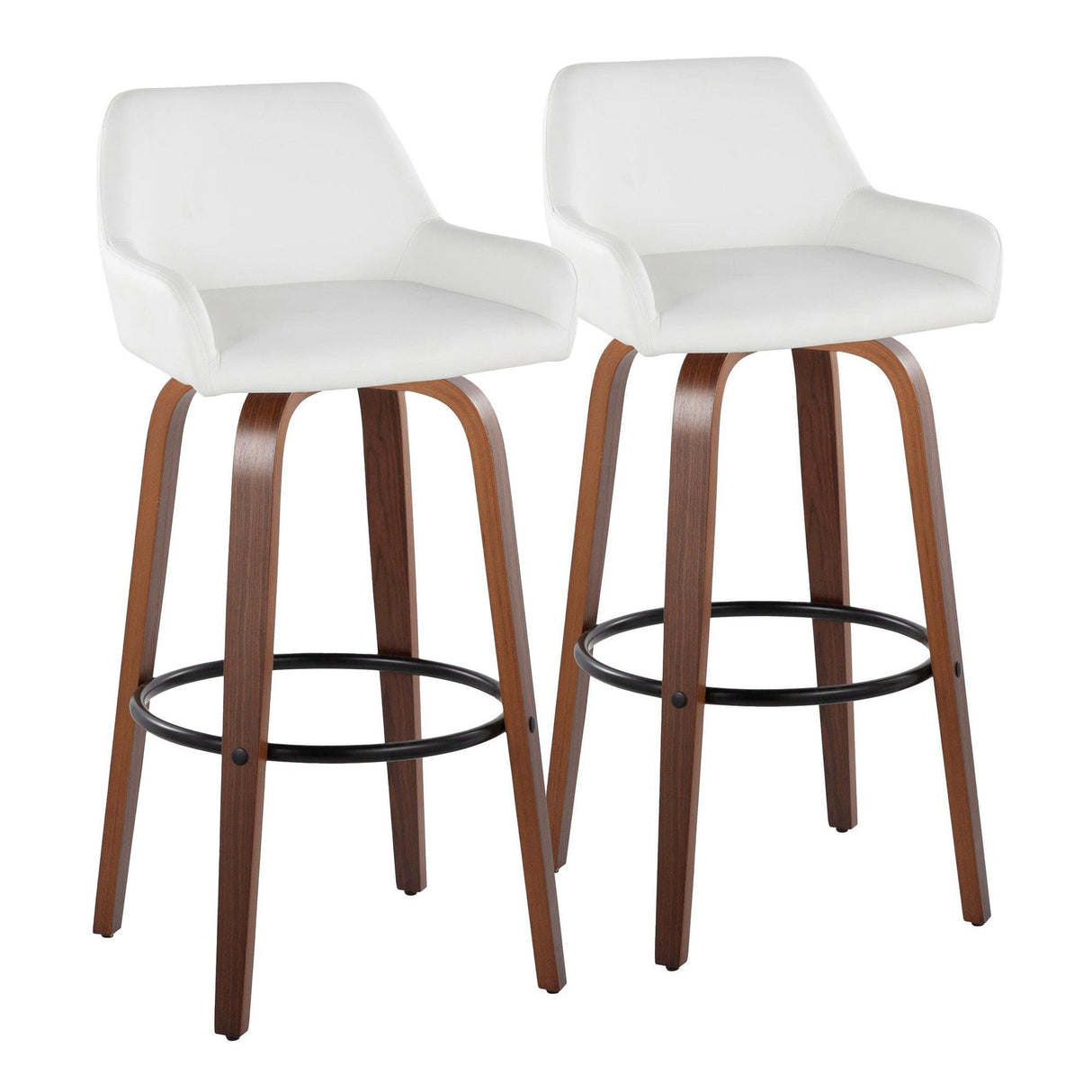 Daniella - 30" Fixed-height Barstool (Set of 2) - White And Dark Brown