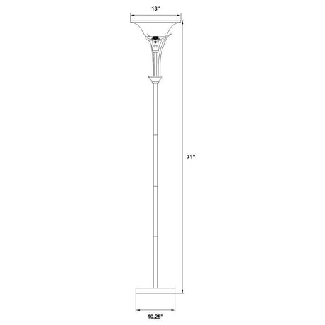 Archie - Floor Lamp With Frosted Ribbed Shade - Brushed Steel