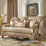 HD-2663 - 3 Piece Sofa Set - Champagne With Rust Highlight