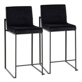 Fuji - High Back Counter Stool - Black Legs