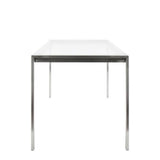 Fuji - Dining Table - Stainless Steel With Clear Glass Top