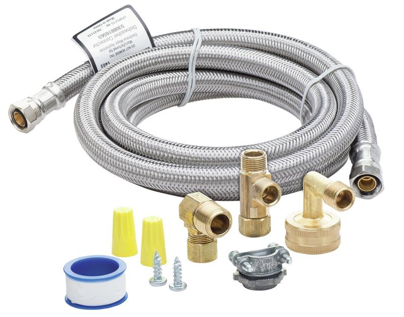 6' Stainless Steel Dishwasher Installation Kit, no Cord - (M5304493868)