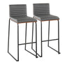 Mason Mara - 30" Fixed-Height Barstool (Set of 2) - Black Legs