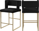 Caleb - Counter Stool with Gold Legs (Set of 2)