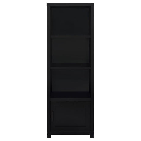 Jupiter - 3-Shelf Media Tower Bookcase With Storage Cabinet - Black