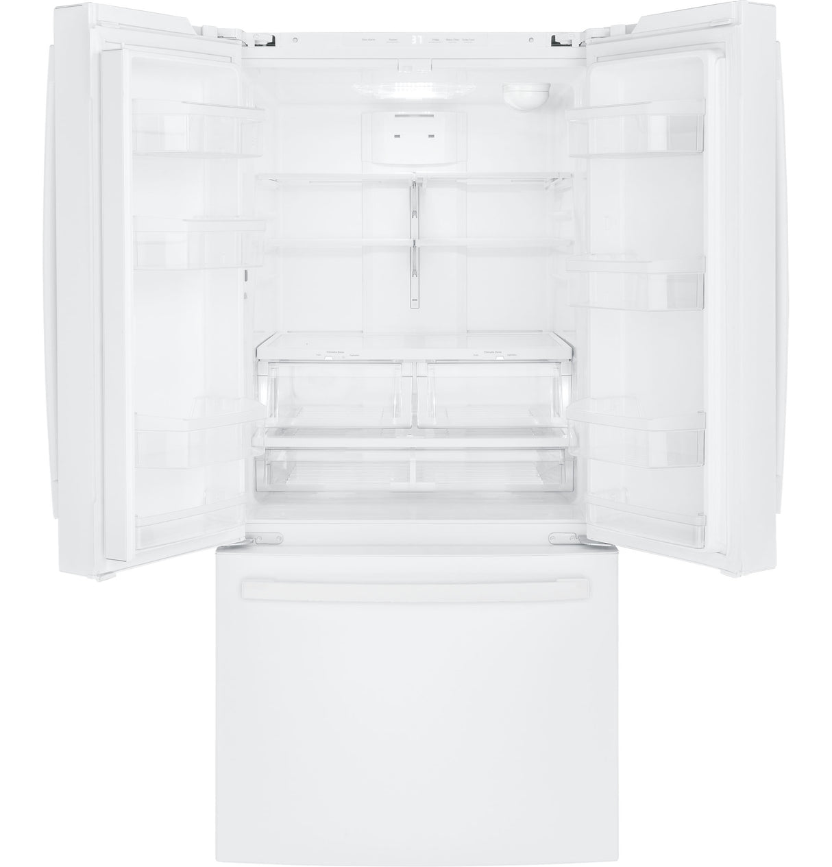 GE(R) ENERGY STAR(R) 18.6 Cu. Ft. Counter-Depth French-Door Refrigerator - (GWE19JGLWW)