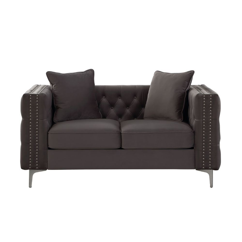 Gillian II - Loveseat - Dark Gray Velvet