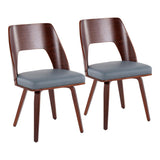 Triad - Chair - Walnut Bamboo And Gray Faux Leather (Set of 2)