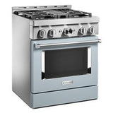 KitchenAid 30'' Smart Commercial-Style Gas Range With 4 Burners - Misty Blue