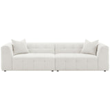 Everly - Boucle Upholstered Extra Long Sofa - White