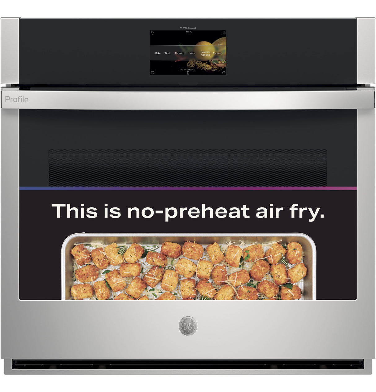 GE Profile(TM) 30" Smart Built-In Convection Single Wall Oven with No Preheat Air Fry and Precision Cooking - (PTS7000SNSS)