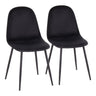 Pebble - Chair - Black Steel And Velvet (Set of 2)