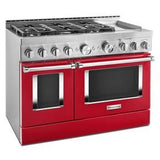 KitchenAid 48'' Smart Commercial-Style Gas Range With Griddle - Passion Red