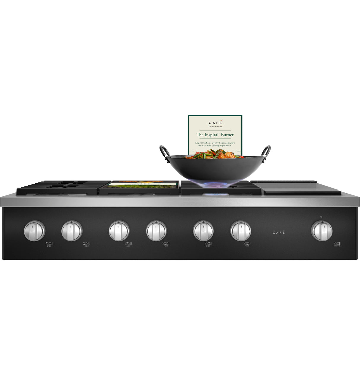 Caf(eback)(TM) 48" Commercial-Style Gas Rangetop with 6 Burners and Integrated Griddle (Natural Gas) - (CGU486P3TD1)