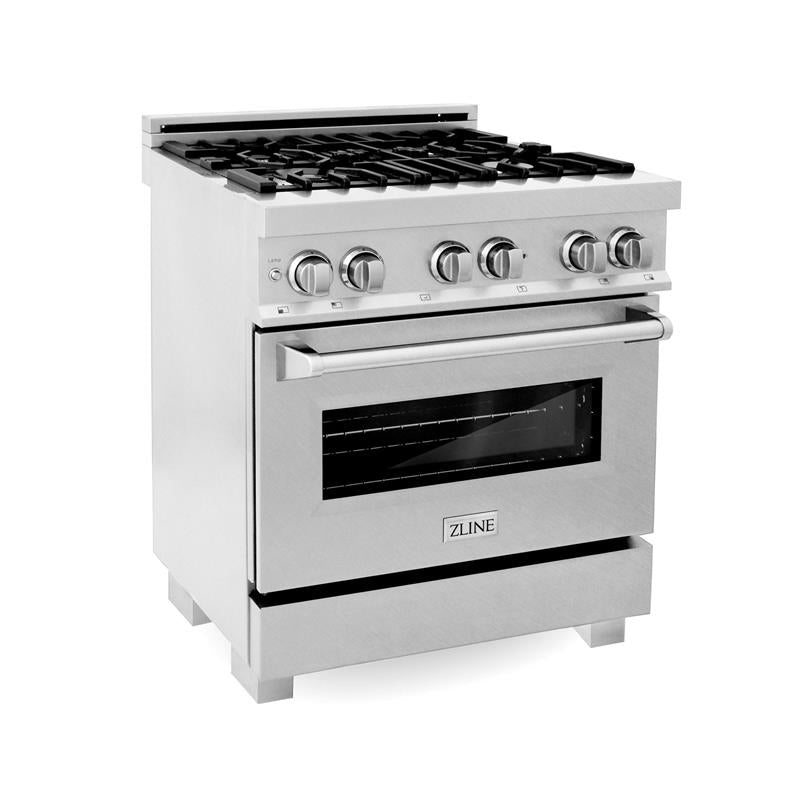 ZLINE 30 in. 4.0 cu. ft. Dual Fuel Range with Gas Stove and Electric Oven in All DuraSnow Stainless Steel with Color Door Options (RAS-SN-30) [Color: DuraSnow Stainless Steel] - (RASSN30)