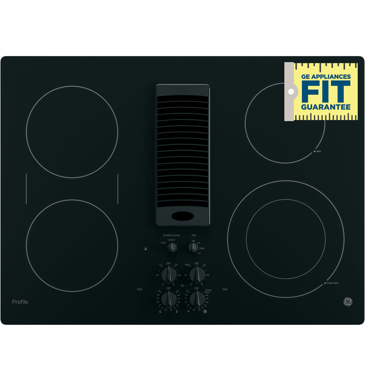 GE Profile(TM) 30" Downdraft Electric Cooktop - (PP9830DRBB)