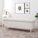 Traditional Square Arm Removable Cushion 3 Seater Sofa