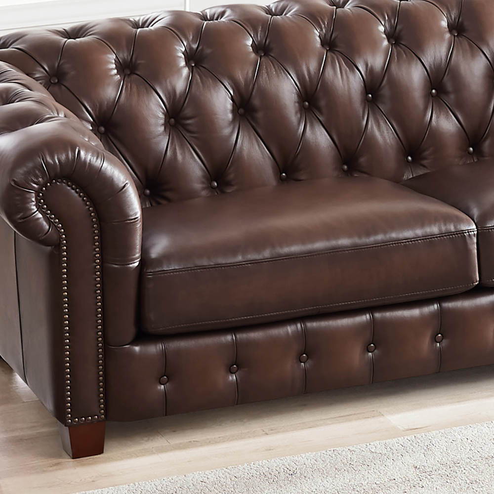 Versailles - Leather Sofa - Caramel