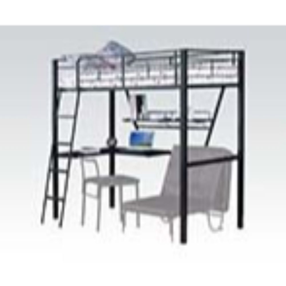 Senon - Loft Bed - Silver & Black