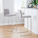 Fuji - High Back Barstool - Black Steel Legs