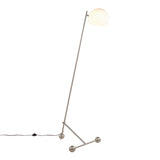 Eileen - Contemporary Floor Lamp - Nickel / White