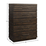 Indutrial Farmhouse 5 Drawer Chest - Brown