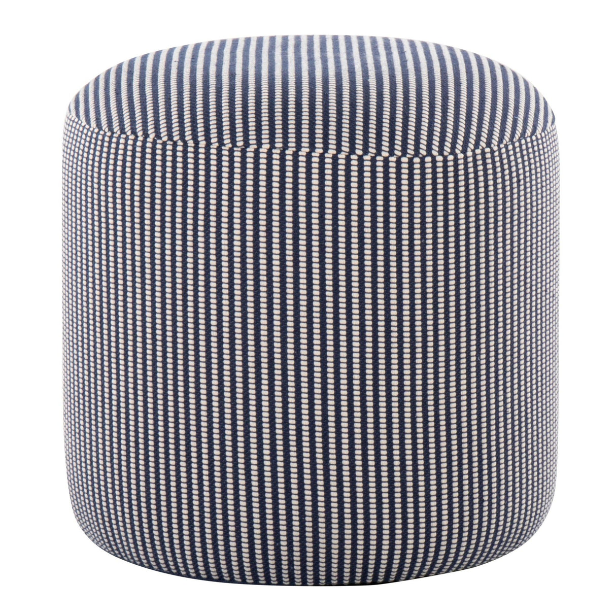 Round - Pouf - White And Blue