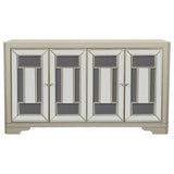 Toula - 4 Door Accent Cabinet - Smoke And Champagne