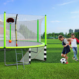 16Ft Trampoline With Basketball Hoop Pump And Ladder (Inner Safety Enclosure) With Soccer Goal