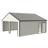 Double Garage Metal Shed With Side Entry Door - White