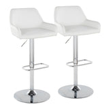 Daniella - Contemporary Adjustable Barstool With Swivel With Rounded Rectangle Footrest (Set of 2)