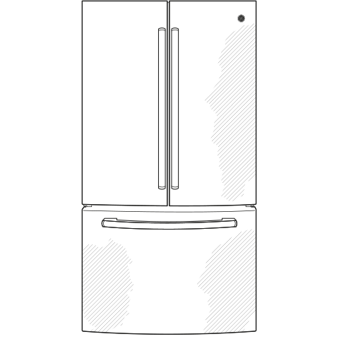 GE(R) ENERGY STAR(R) 20.8 Cu. Ft. French-Door Refrigerator - (GNE21FYKFS)