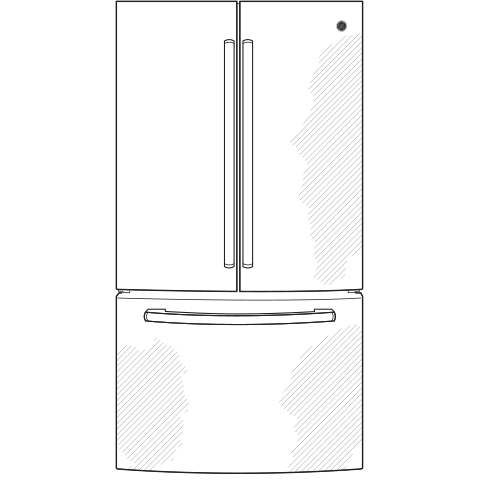 GE(R) ENERGY STAR(R) 20.8 Cu. Ft. French-Door Refrigerator - (GNE21FSKSS)