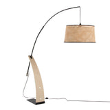 Robyn - Salon Mid-Century Modern Floor Lamp - Natural / Black